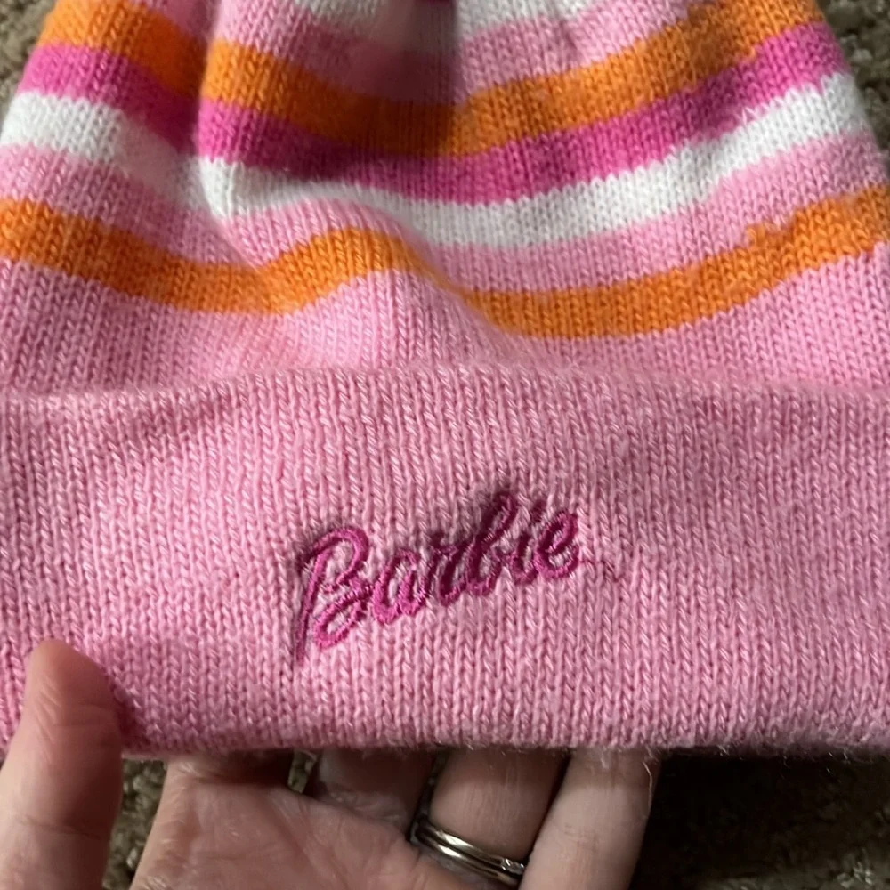 Barbie girls striped beanie